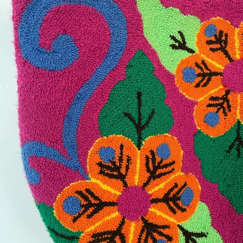 Floral Embroidered Pink Tote Bag by Casa Chiqui - Picture 3 of 11